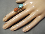 Important Tommy Jackson #8 Turquoise Vintage Native American Navajo Sterling Silver Ring-Nativo Arts