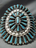 Incredible Vintage Native American Navajo Turquoise Teardrop Sterling Silver Bracelet-Nativo Arts