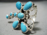 Expressive Navajo Sleeping Beauty Turquoise Sterling Silver Native American Ring-Nativo Arts