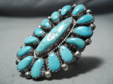 Astounding Vintage Navajo Turquoise Sterling Silver Ring Native American Old-Nativo Arts