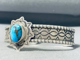 Impressive Native American Navajo Kingman Turquoise Sterling Silver Bracelet-Nativo Arts