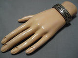 Amazing Vintage Navajo Robert Gene Sterling Silver Native American Bracelet Old-Nativo Arts