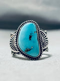 Important Vintage Native American Navajo Kingman Turquoise Sterling Silver Ring-Nativo Arts
