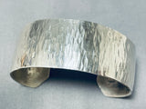 Tremendous Vintage Native American Navajo Large Sterling Silver Hammered Bracelet-Nativo Arts