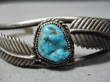 Exquisite Vintage Native American Navajo Turquoise Sterling Silver Bracelet Old-Nativo Arts