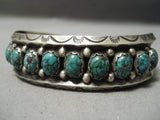 Important Vintage Native American Navajo Red Mountain Turquoise Sterling Silver Bracelet-Nativo Arts