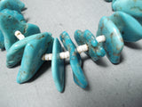 Dynamic Vintage Navajo Turquoise Sterling Silver Necklace Old Native American-Nativo Arts