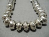 One Of The Best Vintage Native American Navajo Tubule Sterling Silver Turquoise Necklace Old-Nativo Arts