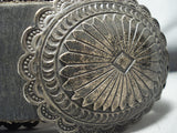 Heavy 576 Gram Vintage Native American Navajo Hand Wrought Sterling Silver Concho Belt Signed-Nativo Arts