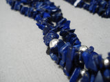 Native American Important Vintage Santo Domngo Lapis Turquoise Sterling Silver Necklace-Nativo Arts