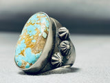 One Of The Best Vintage Native American Navajo #8 Turquoise Sterling Silver Ring-Nativo Arts