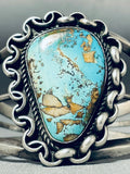 Unique Chainlink Vintage Native American Navajo Boulder Turquoise Sterling Silver Bracelet-Nativo Arts