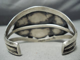 Museum Vintage Native American Navajo Turquoise Sterling Silver Heavy Bracelet-Nativo Arts