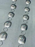 Unique Dangling Cross Vintage Native American Navajo Turquoise Sterling Silver Concho Belt-Nativo Arts