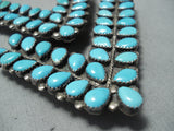 Fabulous Vintage Native American Navajo Sleeping Beauty Turquoise Sterling Silver Collar Pins-Nativo Arts