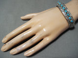 Beautiful Vintage Native American Navajo Concho Turquoise Sterling Silver Bracelet-Nativo Arts