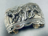 Wolfpack Native American Navajo Sterling Silver Highly Detailed Bracelet Cuff-Nativo Arts