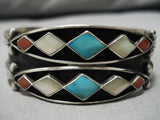Museum Vintage Zuni Native American Navajo Janice Etsate Turquoise Sterling Silver Bracelet-Nativo Arts