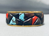 Native American Important Vintage Santo Domingo Anthony Lovato Brass Inlay Bracelet-Nativo Arts