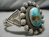 Exceptional Vintage Native American Navajo Royston Turquoise Sterling Silver Bracelet Old-Nativo Arts