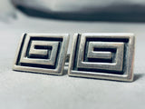 Authentic Vintage Native American Navajo Kenneth Begay Sterling Silver Cufflinks-Nativo Arts