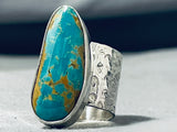 Colossal Native American Navajo Royston Turquoise Sterling Silver Ring-Nativo Arts