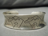 Incredible Vintage Native American Navajo Bear Sterling Silver Bracelet Cuff Old-Nativo Arts