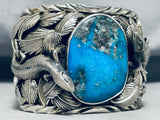 215 Gram Monster Lizard Native American Turquoise Sterling Silver Bracelet-Nativo Arts