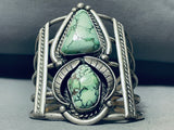 Highly Rare Damale Mine Turquoise Vintage Native American Navajo Sterling Silver Bracelet-Nativo Arts