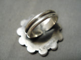 Incredible Native American Navajo Coral Snake Eyes Sterling Silver Ring-Nativo Arts
