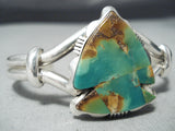 Striking Navajo Royston Turquoise Sterling Silver Bracelet Native American-Nativo Arts