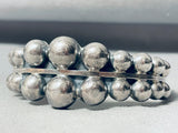 The Most Unique Vintage Navajo Handmade Bulbous Sterling Silver Bracelet Cuff-Nativo Arts