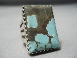 Huge Spiderweb Turquoise San Felipe Sterling Silver Ring-Nativo Arts