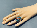 Exceptional Vintage Native American Navajo Turquoise Sterling Silver Ring-Nativo Arts