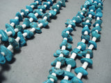 Dynamic Vintage Native American Navajo Turquoise Sterling Silver Necklace Old-Nativo Arts