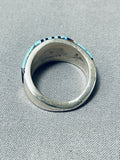 Expert Detailed Native American Navajo Turquoise Kachina Sterling Silver Ring-Nativo Arts