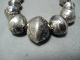 Outstanding Vintage Navajo Native American Sterling Silver Necklace Old-Nativo Arts
