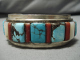 Museum Quality Vintage Native American Navajo Blue Diamond Turquoise Sterling Silver Bracelet-Nativo Arts