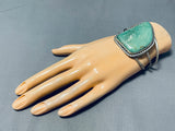 Terrific Native American Navajo Green Turquoise Sterling Silver Bracelet-Nativo Arts