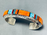 Vibrant Native American Navajo Turquoise Sterling Silver Bracelet Signed-Nativo Arts