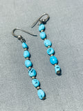 Wonderful Vintage Native American Navajo Kingman Turquoise Sterling Silver Earrings-Nativo Arts