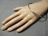 Incredible Vintage Native American Navajo Hand Tooled Sterling Silver American Bangle Bracelet-Nativo Arts