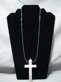Very Important Vintage Native American Hopi Morris Robinson Sterling Silver Cross Necklace-Nativo Arts
