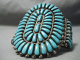Native American Colossal Vintage Navajo Long Tears Turquoise Sterling Silver Bracelet-Nativo Arts