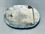 One Of The Most Detailed Ever Vintage Native American Navajo Turquoise Sterling Silver Buckle-Nativo Arts