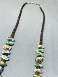 Native American Longer Chunky Navajo Nugget Turquoise Sterling Silver Necklace-Nativo Arts