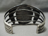 Superior Vintage Native American Navajo Turquoise Leaf Sterling Silver Bracelet-Nativo Arts