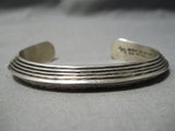 Astonishing Hand Tooled Vintage Native American Navajo Sterling Silver Bracelet-Nativo Arts