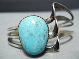 Exceptional Vintage Native American Navajo Morenci Turquoise Sterling Silver Bracelet-Nativo Arts