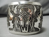 Quality Vintage Native American Navajo Betty Becenti Kokopelli Sterling Silver Bracelet-Nativo Arts